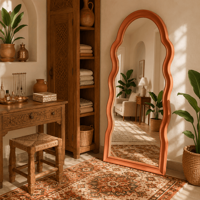 Farida Scalloped Arch Floor Mirror – Decorative Full Length Mirror