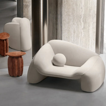 Whisper Ease Mid Century Modern Sculptural Lounge Chair for Living Room and Lounge