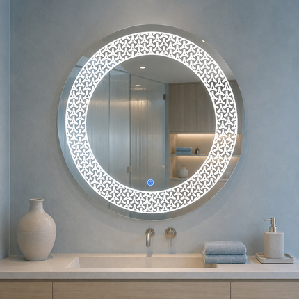 Lustrova front or back lit led  mirror- 3-colour touch button led frameless bathroom vanity mirror