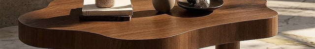Tocantins Cloud Wabi-Sabi Coffee Table – Japandi Organic Nordic Solid Wood Center Table for Living Room