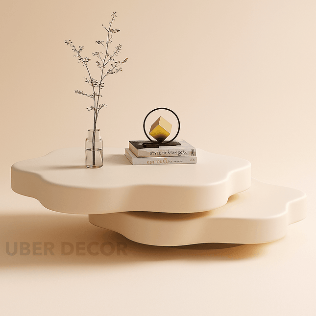 Cedar Elan French Designer Folding Rotating End Table – Luxury Modern Side Table for Living Rooms and Apartments