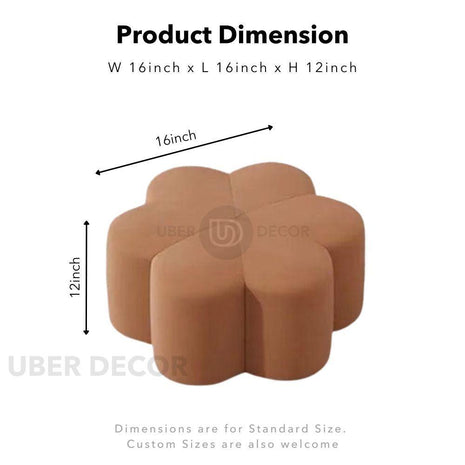 Flora Ottoman Stool - Stylish Flower Shaped Ottoman - Perfect Pouf for Living Room & Modern Sofa Design - Uber Decor