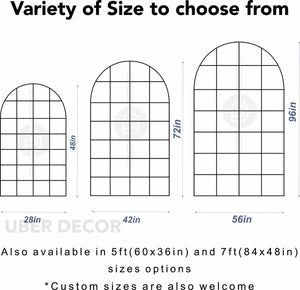 GloryArch- Arched Grid Full Length Window Style Metal Framed Mirror for Living Room, Bedroom, Clothing Boutique or Outdoor - Uber Decor