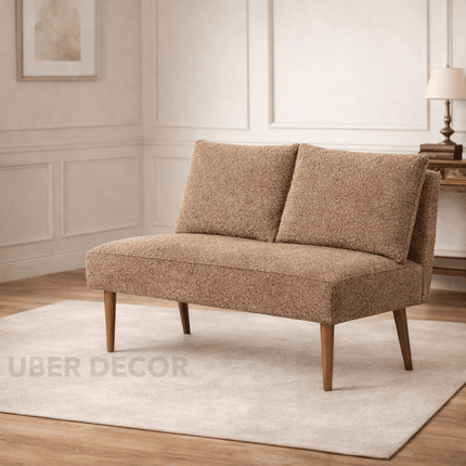 Mode Form Mid Century Modern Two Seater Bench Compact Customisable Seating for Living Bedroom Lounge and Entryway
