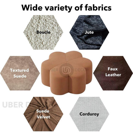 Flora Ottoman Stool - Stylish Flower Shaped Ottoman - Perfect Pouf for Living Room & Modern Sofa Design