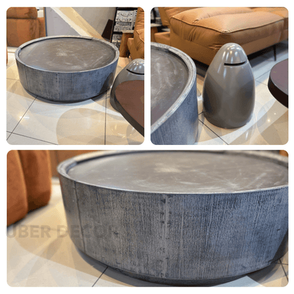 Mekong Functional Round Mid Century Modern Japandi Coffee Table for Living Room