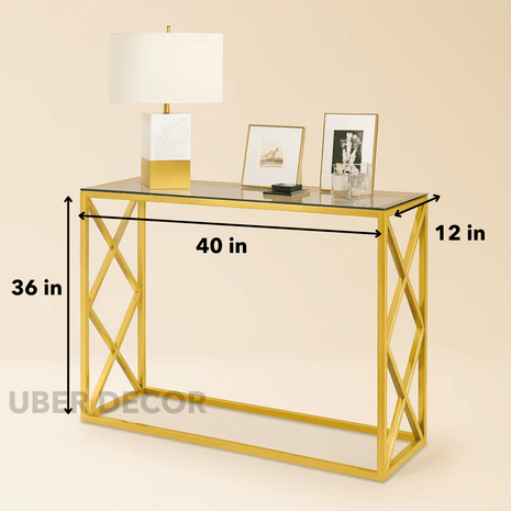 Stria Silk Mid‑Century Modern Display Table – Customizable Glass/Wood Top - Uber Decor
