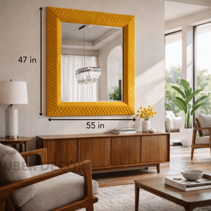 Cambridge Classic Tufted Full Length Square Upholstered Mirror - Uber Decor