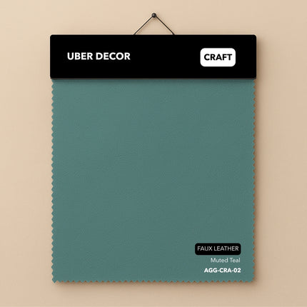 CRAFT- Leatherette Faux Leather Upholstery Fabric- Muted Teal