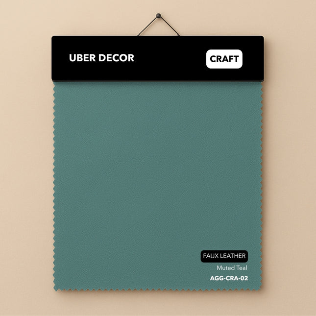 CRAFT- Leatherette Faux Leather Upholstery Fabric- Muted Teal