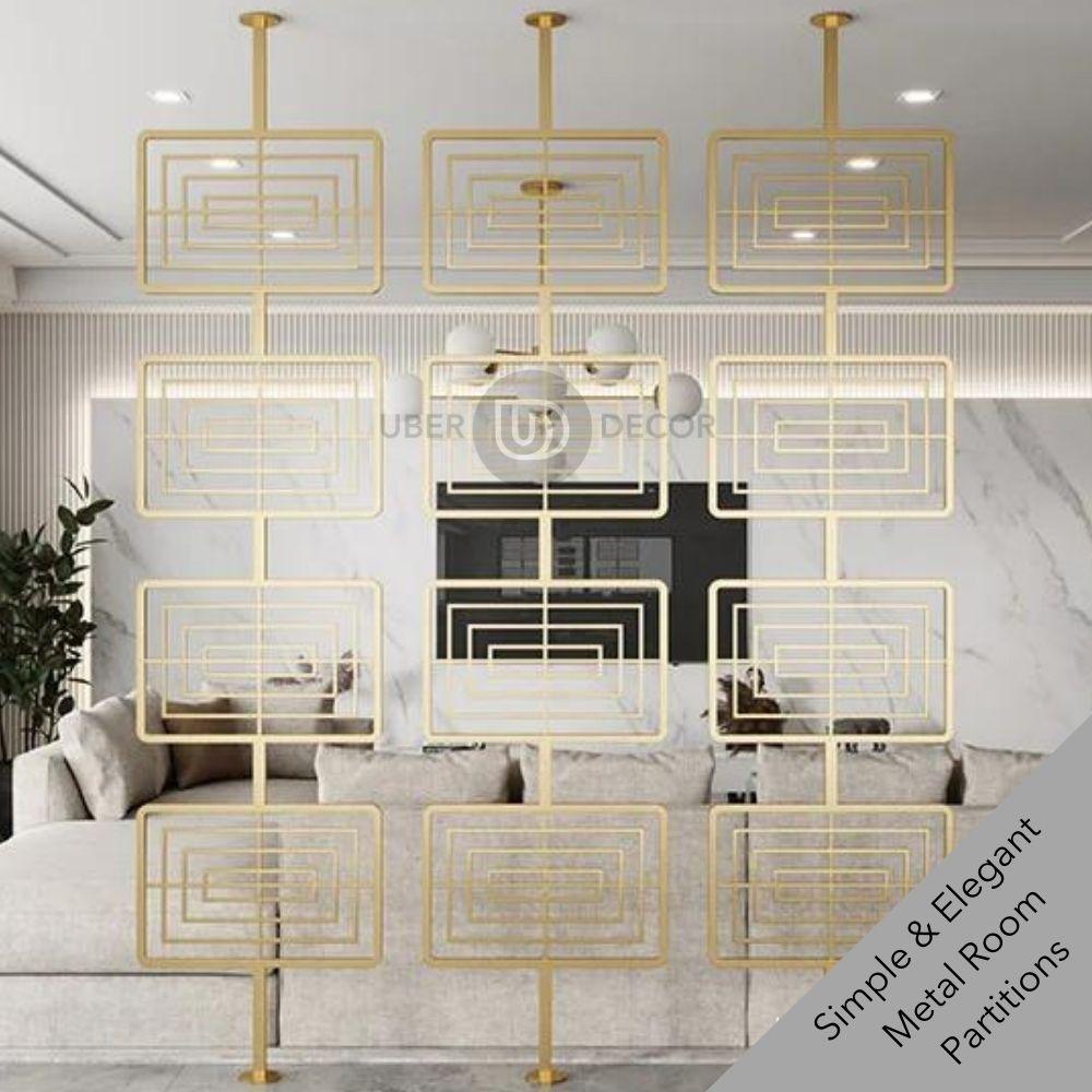 Luxe Metal Room Partition Divider - Customizable Metal Room Separator