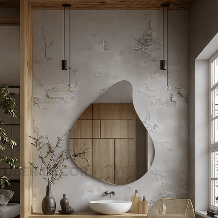 Aqua Droplet Frameless HD Mirror – Contemporary Waterdrop Wall Mirror for Living Room, Bathroom & Entryway