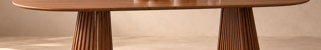 Oaknest Oval Dining Table Modern Solid Wood Dining Table Mid Century Scandinavian Design Walnut Finish Ready to Dispatch