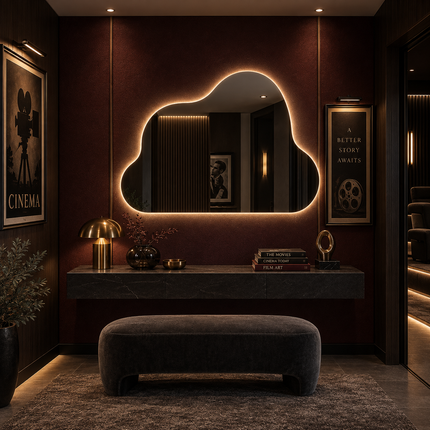 Cloudia Cloud Shaped Frameless LED Wall Mirror with Front or Back Lit for Bathroom Vanity and Modern Interiors