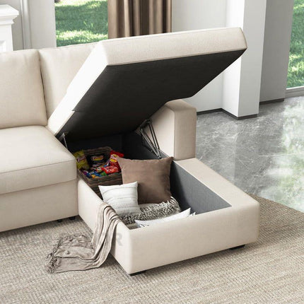 Florence Sectional Sleeper Sofa- 6 Seater Convertible Sofa with Pull-Out Bed with Storage for Living Room and Guest Bedroom - Uber Decor