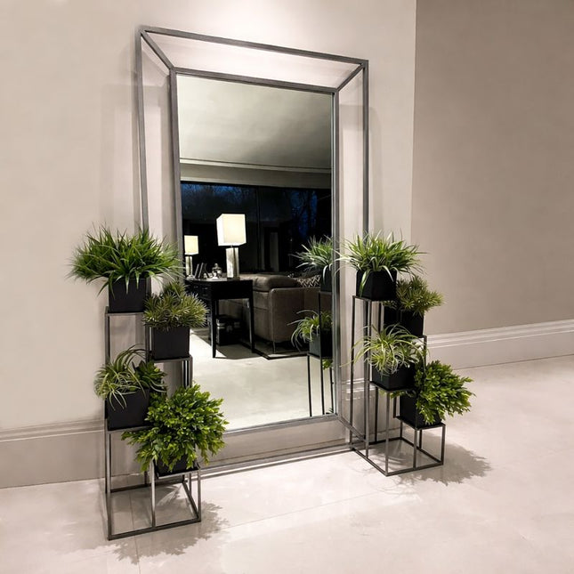 IronGlow- Full Length Metal Framed Large Size Mirror for High Ceiling Living Room, Entrance Foyer, Living Room, Boutique or Clothing Store