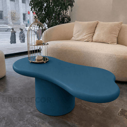 Shannon Nordic Cloud Coffee Table Sculptural Solid Wood Top Minimalist Statement for Living Rooms and Lounges
