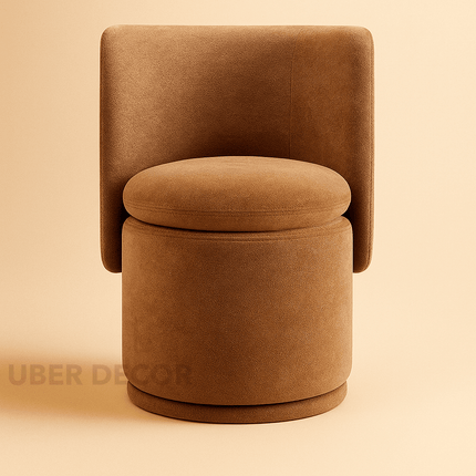 Erona Modern Barrel Chair with Rounded Back and Cylindrical Base Perfect for Bedroom Living Room or Accent Corners - Uber Decor