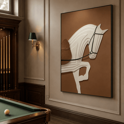 Equestrian Grace Luxury Horse Wall Art – Sculptural Panel for Living Room
