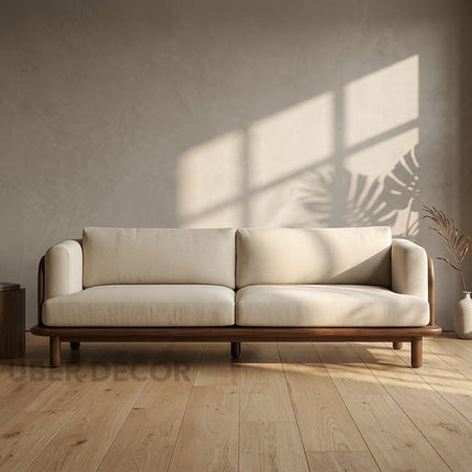 Kabul 3-Seater Modern Wooden Sofa Minimalist Luxury Couch for Living Room