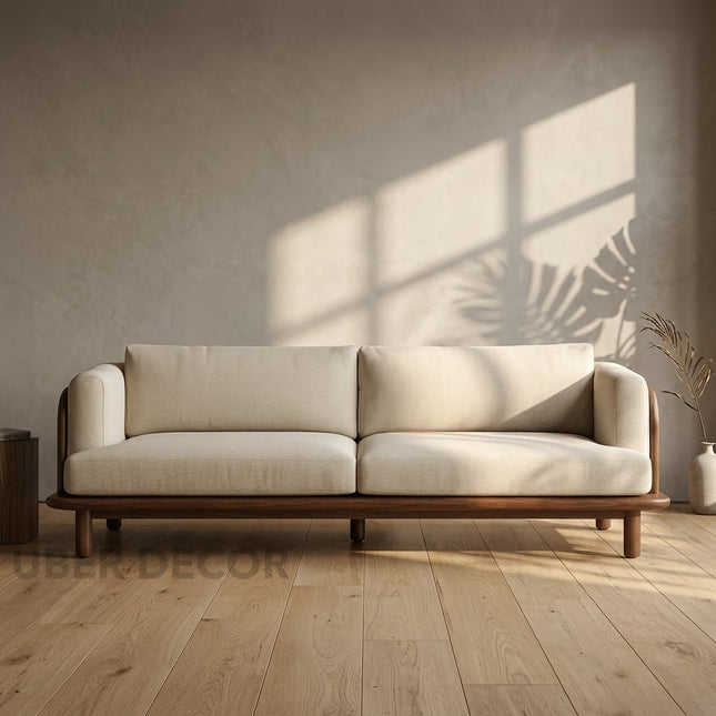 Kabul 3-Seater Modern Wooden Sofa Minimalist Luxury Couch for Living Room