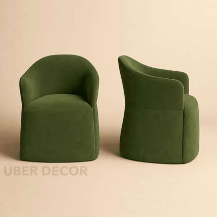 Ravyn Modern Side Chair Set of 2 with Curved Back and Sculptural Silhouette Ideal for Dining or Accent Seating - Uber Decor