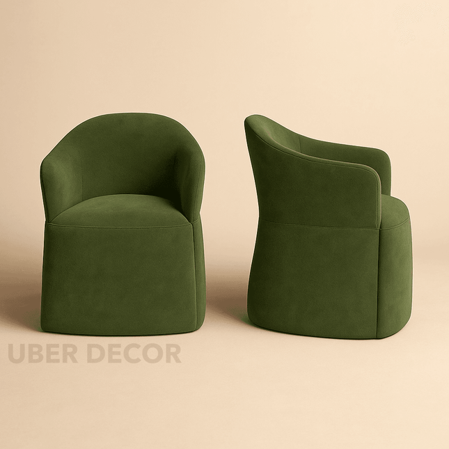 Ravyn Modern Side Chair Set of 2 with Curved Back and Sculptural Silhouette Ideal for Dining or Accent Seating - Uber Decor