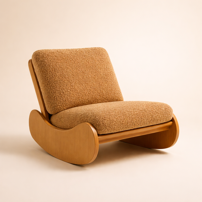 LYONNA – Vintage Rocking Lounge Chair for Living Room, Bedroom, Balcony & Relaxation Corners