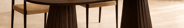 Talon Axis Solid Wood Dining Table with Fluted Pedestal Base and Oval Top for Modern and Contemporary Interiors