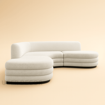 Doha Modern Curved Sectional Sofa Japandi Style Luxury Sofa for Living Room