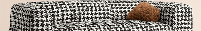 Vallettan 2-3 Seater Modern Sofa Houndstooth Designer Couch for Living Room & Lounge