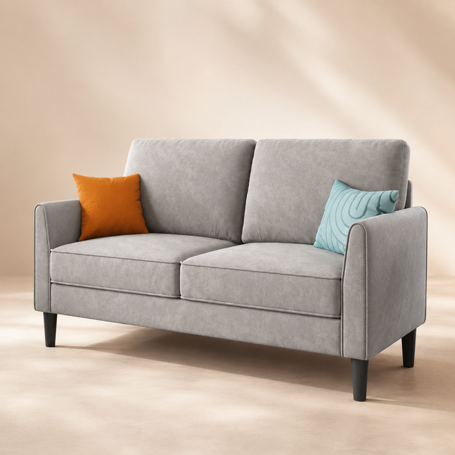 Velro 58" 2-Seater Upholstered Couch Customisable Contemporary Sofa for Compact Living Rooms