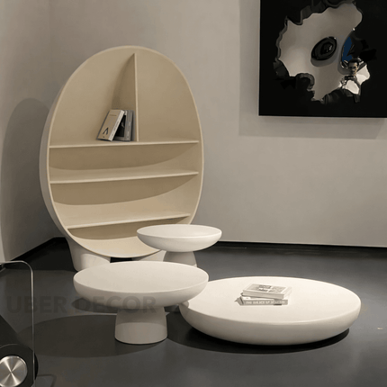 Cam Sculptural Modern European Coffee Table for Living Rooms