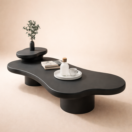 Kayla Sculptural Coffee Table Modern Organic Form Mid Century for Living Room Sofa Area