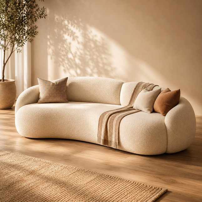 Riga European Sofa Luxury Nordic Floor Lounge with Oversized Armrests & Custom Upholstery
