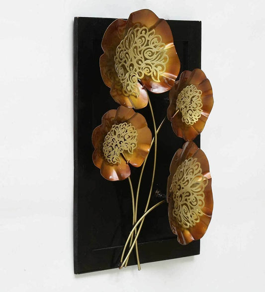 Metal Wall Hanging 4 Flowers Metal Wall Art