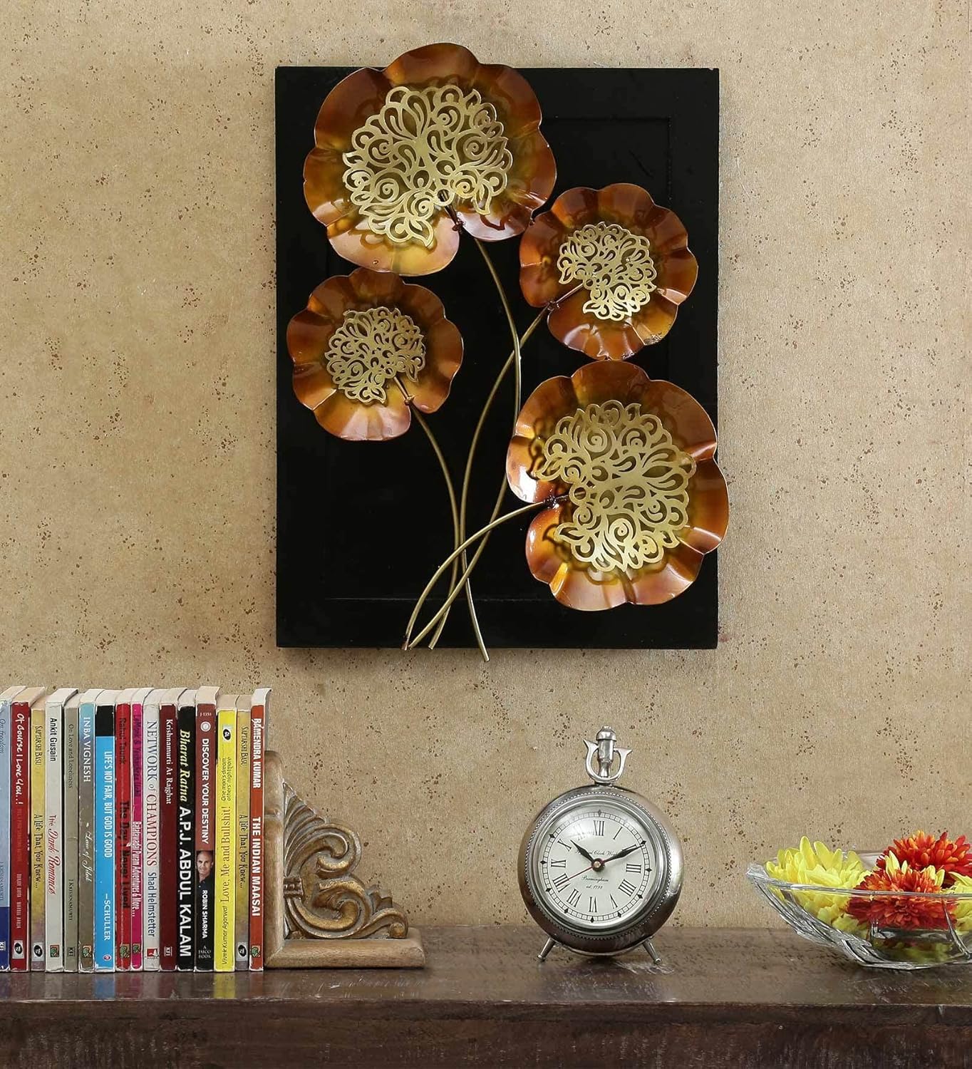 Metal Wall Hanging 4 Flowers Metal Wall Art