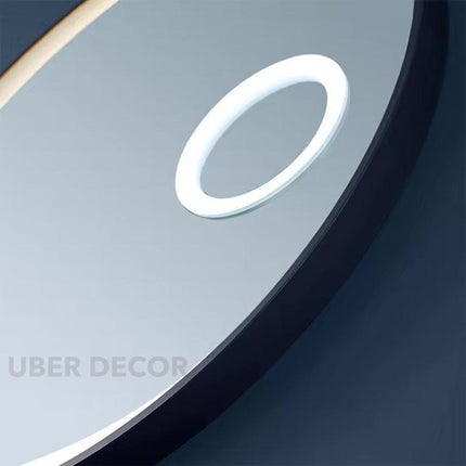 Crescent Glow Round Mirror with LED Lights- Touch Sensor Mirror for Bathroom and Bedroom