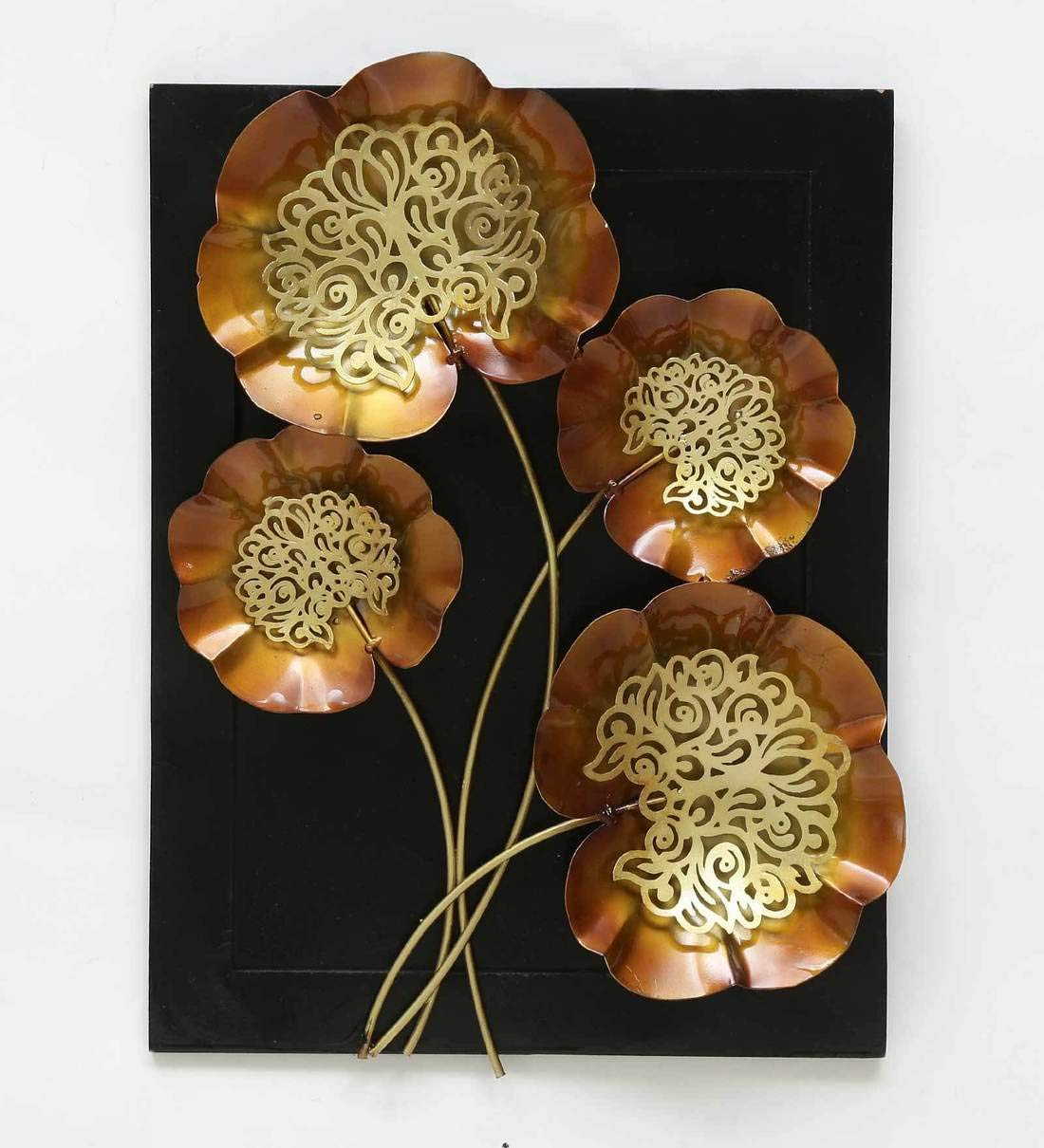 Metal Wall Hanging 4 Flowers Metal Wall Art