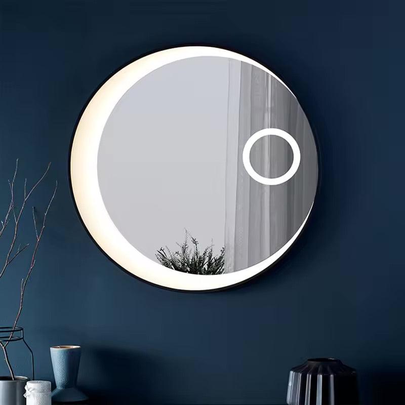 Crescent Glow Round LED Mirror