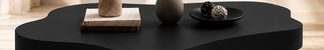 Tocantins Cloud Coffee Table – In Stock Solid Black Matte Organic Nordic Center Table