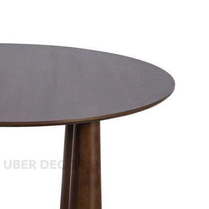Auburn Grace Oval Dining Table Mid Century Modern Contemporary Design Walnut Brown Finish Cylindrical Legs Ideal for Dining Room - Uber Decor