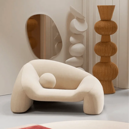 Whisper Ease Mid Century Modern Sculptural Lounge Chair for Living Room and Lounge