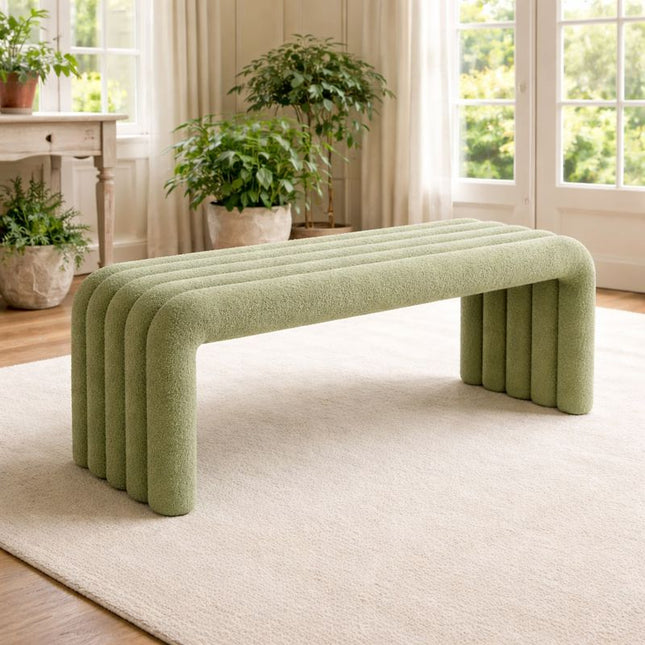 Nuvin Arc – Modern Nordic Bench with Sculptural Form | Minimalist Shoe Changing Stool for Entryways, Living Rooms, or Bedrooms