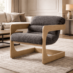 Stone Charcoal Fuzzy Boucle