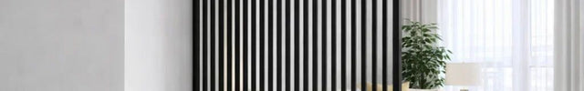 ZENRIX Vertical Slat Stainless Steel Room Divider Floor To Ceiling Partition For Living Room Dining Area And Open Layouts
