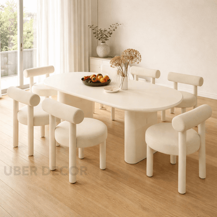 Zerano Organic Shape Dining Table Modern Minimalist Sculptural Base Designer Dining Table for Dining Room