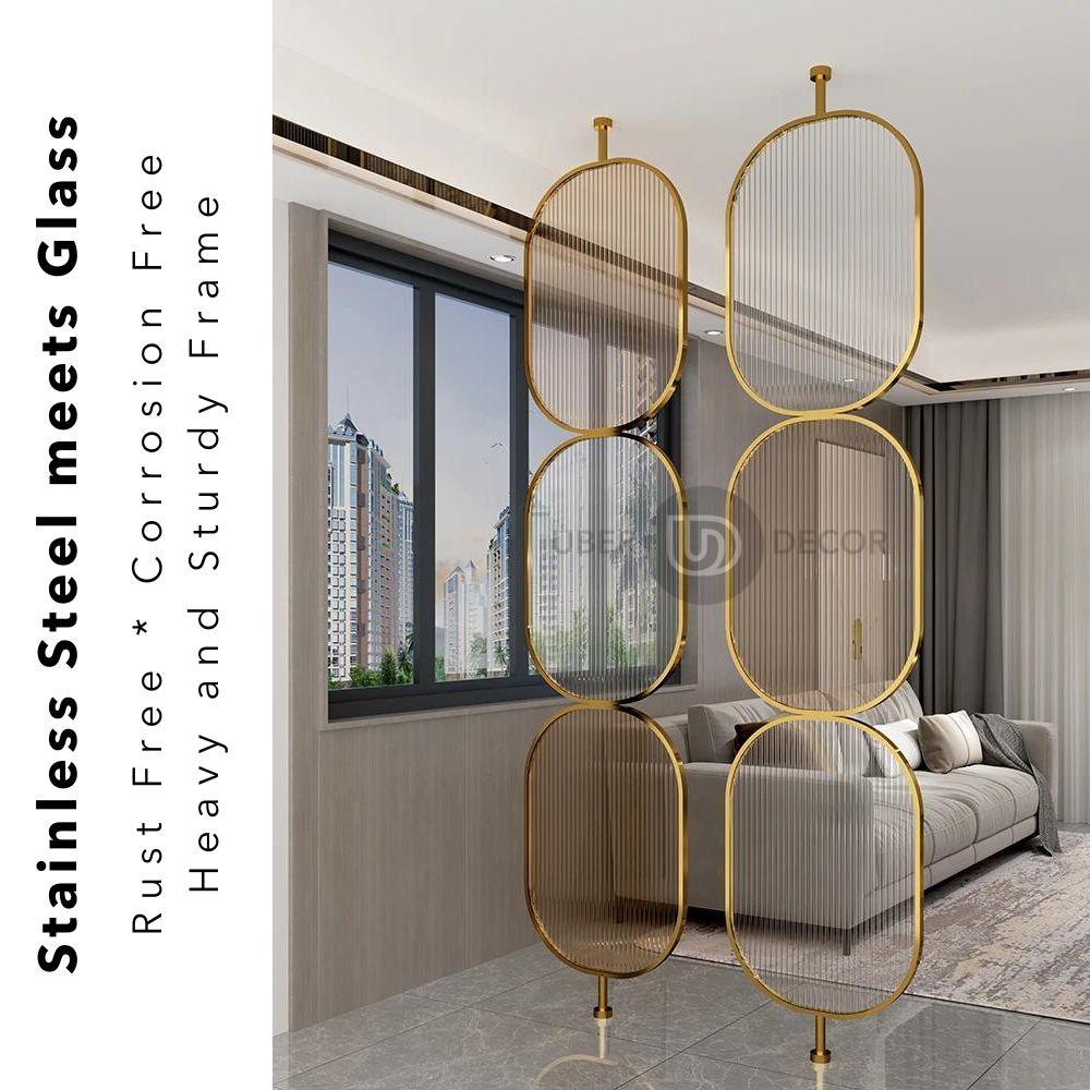 Gleam Metal Room Partition & Divider Stainless Steel Room Partition Wall - Customizable Metal Room Separator