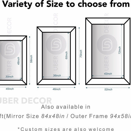 IronGlow- Full Length Metal Framed Large Size Mirror for High Ceiling Living Room, Entrance Foyer, Living Room, Boutique or Clothing Store