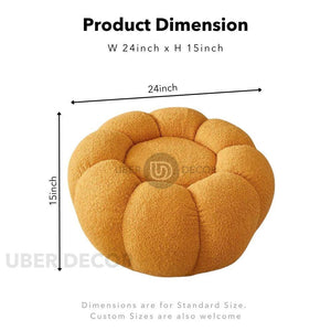 Pumpkin Hue Ottoman Stool Chair - Soft Stool & Footrest for Living Room or Bedroom Modern Living Room Furniture - Uber Decor